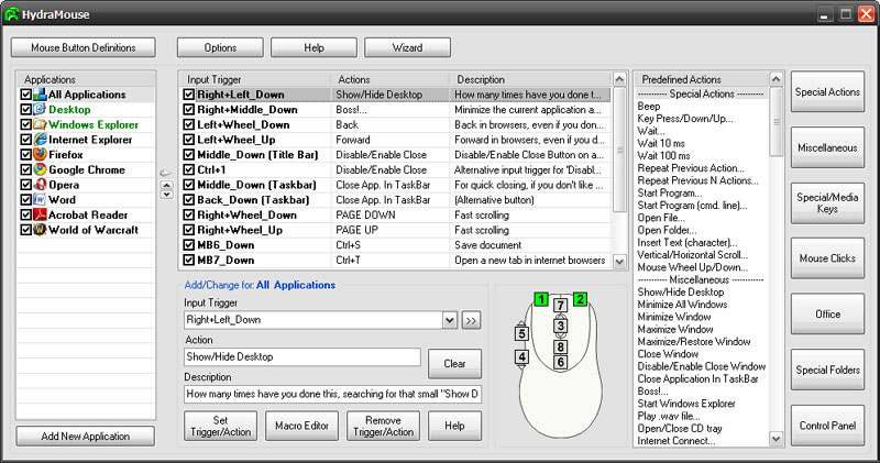 Screenshot of HydraMouse 3.0